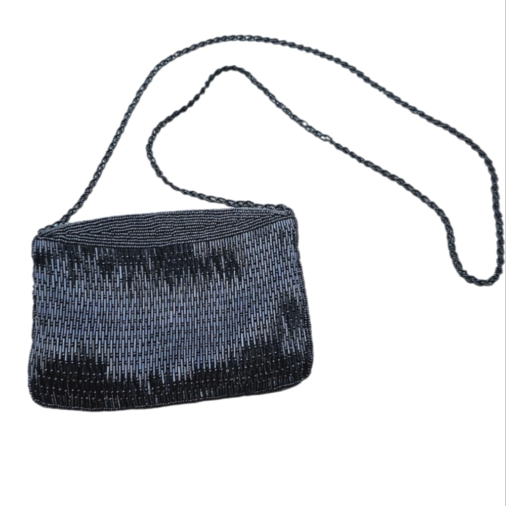Beaded Black Crossbody Purse